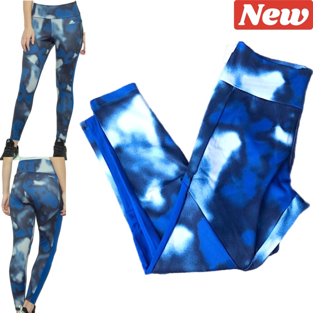 🆕♻️ adidas D2M AOP 78 Tights Blue & White print size large